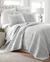 Levtex Bondi Stripe Crewel Stich Linen Decorative Pillow, 12" x 24"