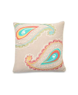 Levtex Ashbury Spring Paisley Embroidered Decorative Pillow, 20" x 20"