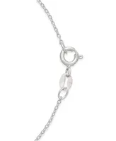 Pink Cultured Button Freshwater Pearl (6 mm) & Mother-of-Pearl (19-1/2 mm) 18" Pendant Necklace in Sterling Silver