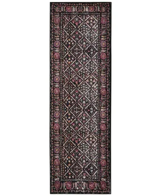 Safavieh Adirondack 203 Black and Fuchsia 2'6" x 8' Runner Area Rug