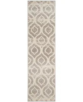 Safavieh Amsterdam AMS107 Ivory and Mauve 2'3" x 8' Runner Outdoor Area Rug