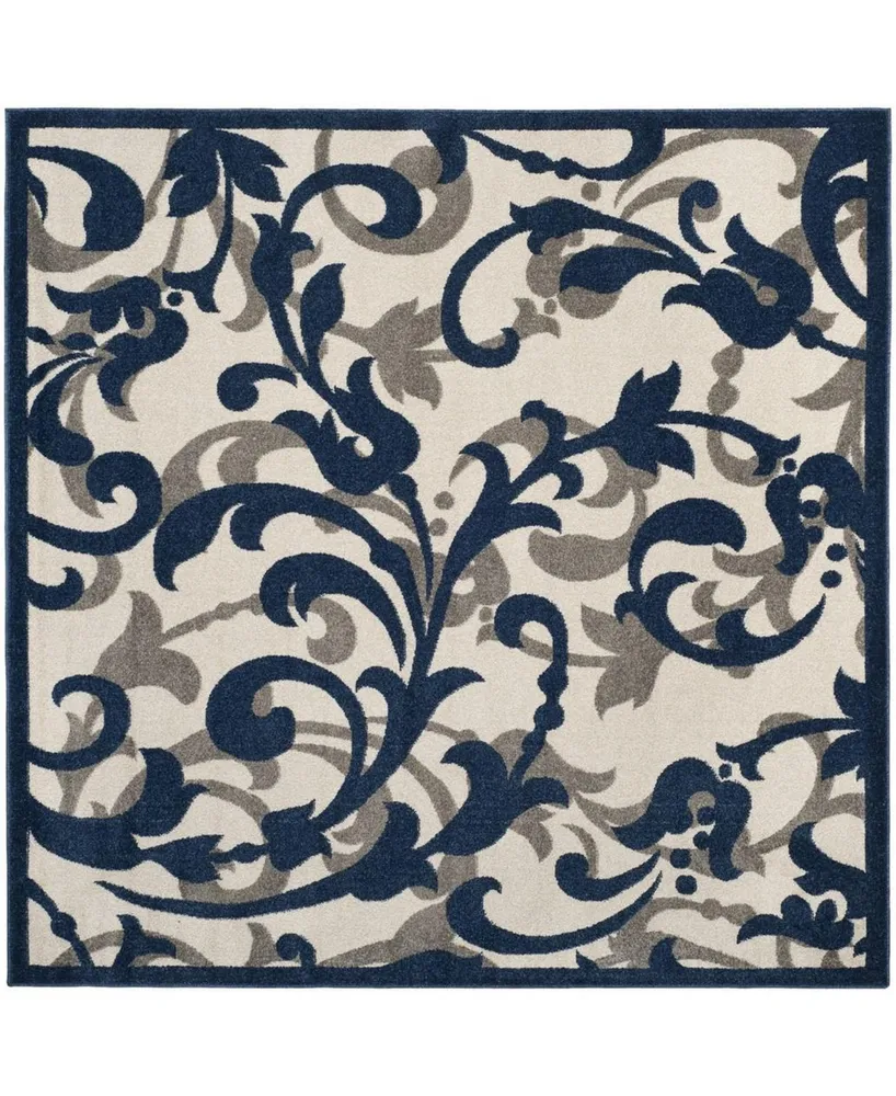 Safavieh Amherst AMT428 Ivory and Navy 7' x 7' Square Area Rug