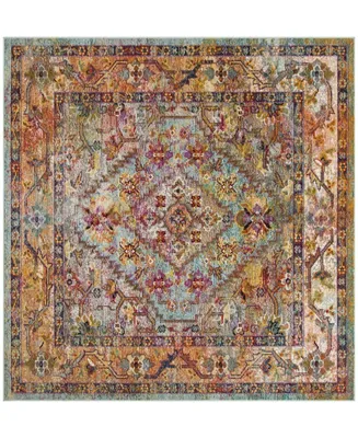 Safavieh Crystal CRS507 Light Blue and Orange 7' x 7' Square Area Rug