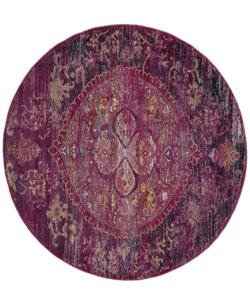 Safavieh Crystal CRS512 Fuchsia and Purple 7' x 7' Round Area Rug