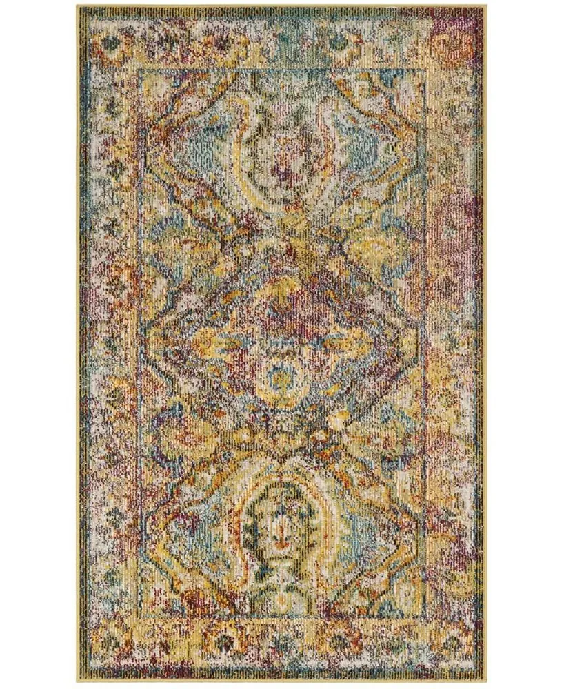 Safavieh Crystal CRS516 Light Blue and Orange 3' x 5' Area Rug