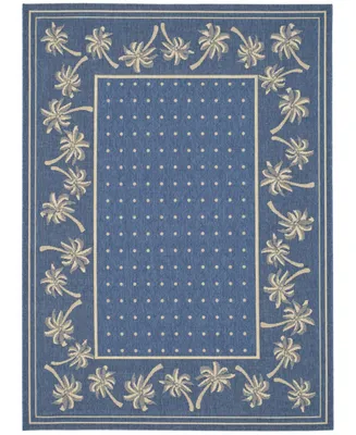Safavieh Courtyard CY5148 Blue and Ivory 5'3" x 7'7" Outdoor Area Rug