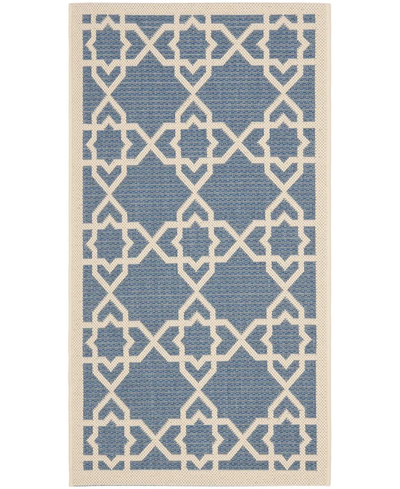 Safavieh Courtyard CY6032 Blue and Beige 2' x 3'7" Sisal Weave Rectangle Outdoor Area Rug