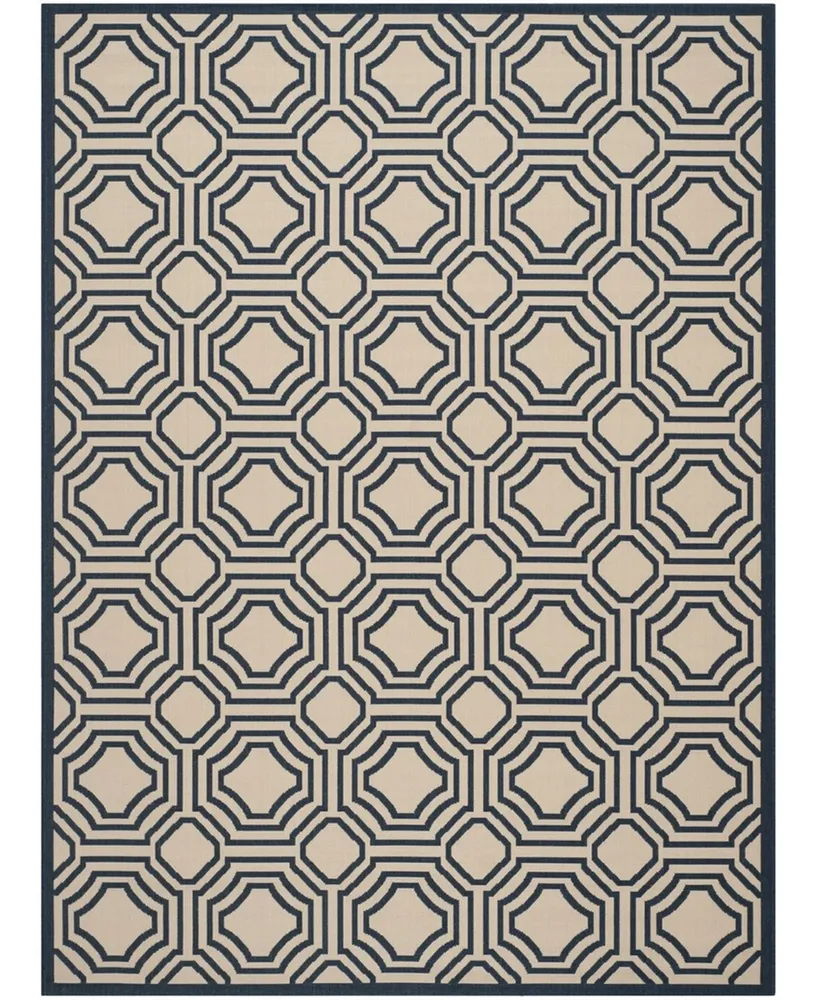 Safavieh Courtyard CY6112 Navy and Beige 8' x 11' Outdoor Area Rug