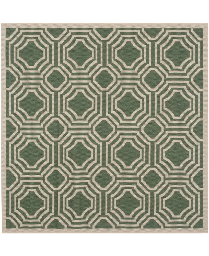 Safavieh Courtyard CY6112 Dark Green and Beige 5'3" x 5'3" Square Outdoor Area Rug