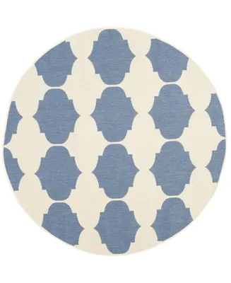 Safavieh Courtyard CY6162 Beige and Blue 5'3" x 5'3" Round Outdoor Area Rug