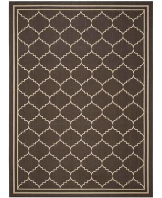 Safavieh Courtyard CY6889 Chocolate and Cream 8' x 11' Sisal Weave Outdoor Area Rug