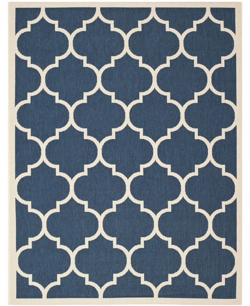 Safavieh Courtyard CY6914 Navy and Beige 8' x 11' Sisal Weave Outdoor Area Rug