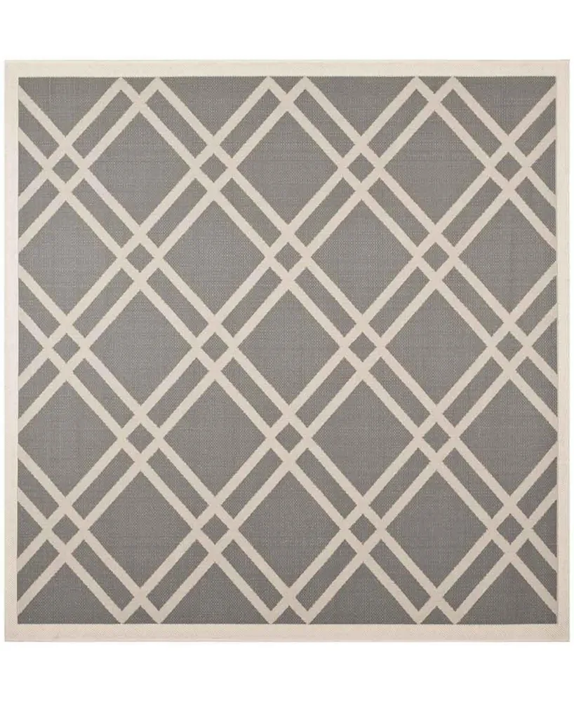 Safavieh Courtyard CY6923 Anthracite and Beige 7'10" x 7'10" Sisal Weave Square Outdoor Area Rug