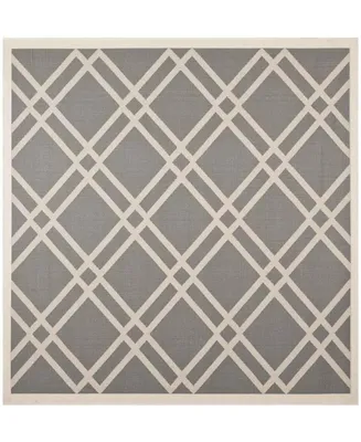 Safavieh Courtyard CY6923 Anthracite and Beige 7'10" x 7'10" Sisal Weave Square Outdoor Area Rug