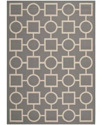 Safavieh Courtyard CY6925 Anthracite and Beige 5'3" x 7'7" Sisal Weave Outdoor Area Rug