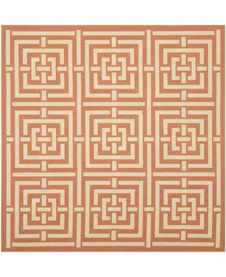Safavieh Courtyard CY6937 Terracotta and Cream 6'7" x 6'7" Square Outdoor Area Rug
