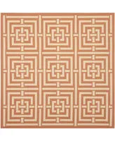 Safavieh Courtyard CY6937 Terracotta and Cream 6'7" x 6'7" Square Outdoor Area Rug