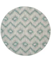 Safavieh Courtyard CY8463 Gray and Blue 6'7" x 6'7" Round Outdoor Area Rug