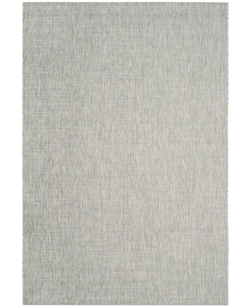 Safavieh Courtyard CY8576 Gray and Turquoise 5'3" x 7'7" Sisal Weave Outdoor Area Rug