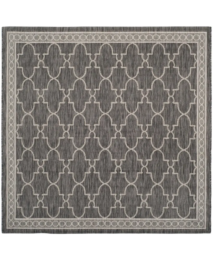 Safavieh Courtyard CY8871 Black and Beige 6'7" x 6'7" Square Outdoor Area Rug