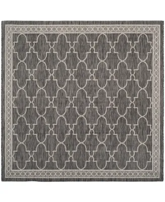 Safavieh Courtyard CY8871 Black and Beige 6'7" x 6'7" Square Outdoor Area Rug