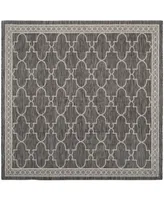 Safavieh Courtyard CY8871 Black and Beige 6'7" x 6'7" Square Outdoor Area Rug