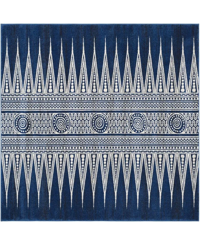 Safavieh Evoke EVK226 Royal and Ivory 6'7" x 6'7" Square Area Rug