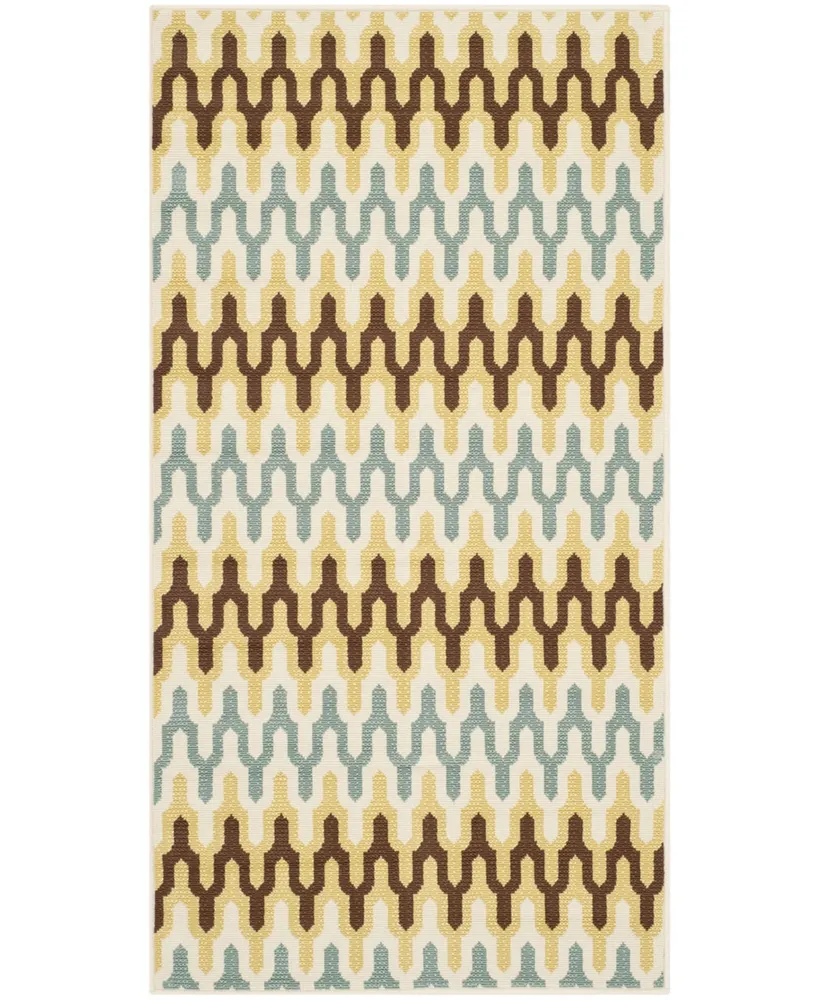 Safavieh Hampton HAM518 Green and Light Blue 2'7" x 5' Outdoor Area Rug