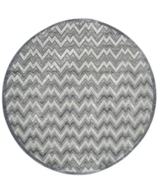 Safavieh Paradise PAR642 Light Gray and Dark Gray 6'7" x 6'7" Round Area Rug