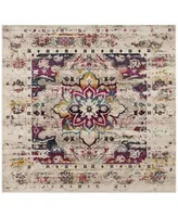 Safavieh Baldwin BDN193 Cream and Fuchsia 6'7" x 6'7" Square Area Rug