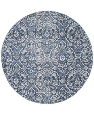 Safavieh Brentwood BNT860 Navy and Light Gray 6'7" x 6'7" Round Area Rug