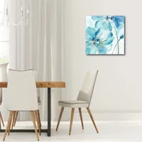 Courtside Market Light Blue Flower I Gallery-Wrapped Canvas Wall Art - 16" x 16"