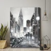 Courtside Market Illuminated Streets Ii Gallery-Wrapped Canvas Wall Art