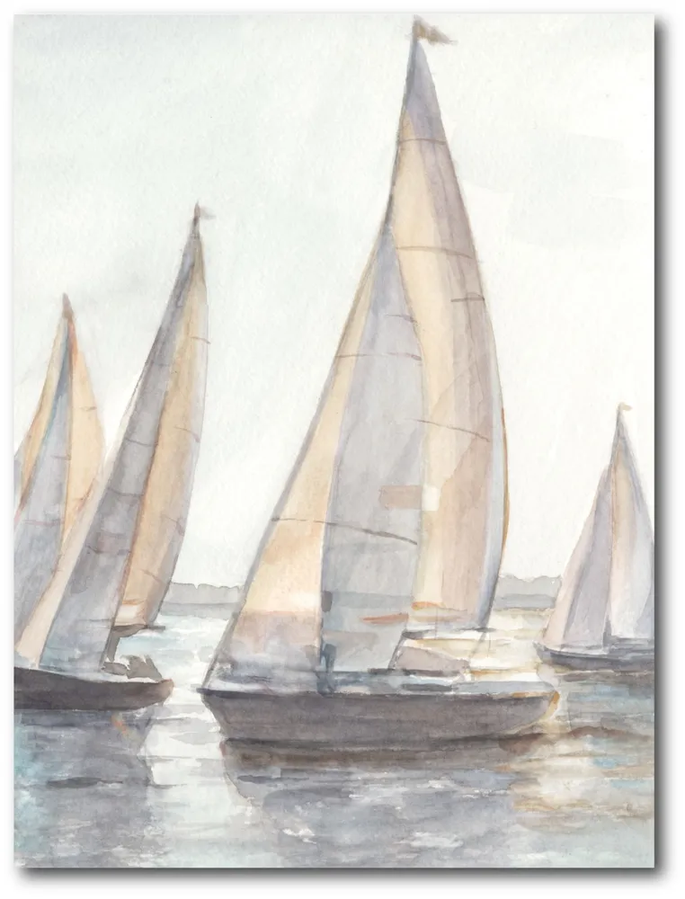 Courtside Market Plein Air Sailboats I Gallery-Wrapped Canvas Wall Art - 18" x 24"