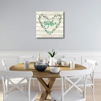 Courtside Market Gather Together Heart Wreath Gallery-Wrapped Canvas Wall Art - 16" x 16"