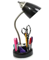 Limelight's Flossy Organizer Desk Lamp with Charging Outlet Lazy Susan Base