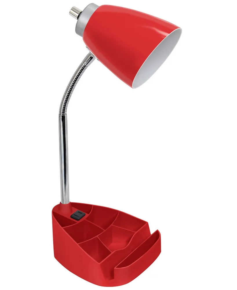 Limelight's Gooseneck Organizer Desk Lamp with iPad Tablet Stand Book Holder and Charging Outlet