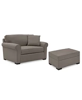Astra 59" Fabric Chair Bed & 36" Storage Ottoman Set, Created for Macy's