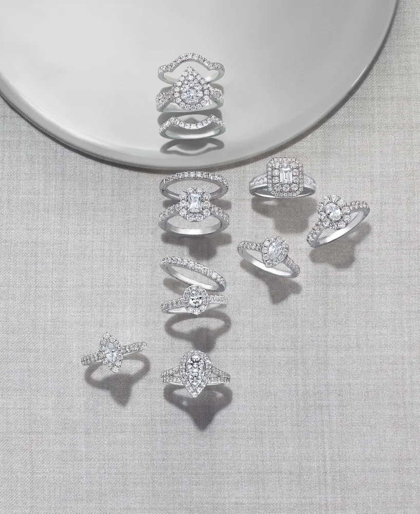 3-Pc. Diamond Pear Cluster Bridal Set (2 ct. t.w.) in 14k White Gold