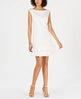 Donna Ricco Ruffled-Hem Sheath Dress