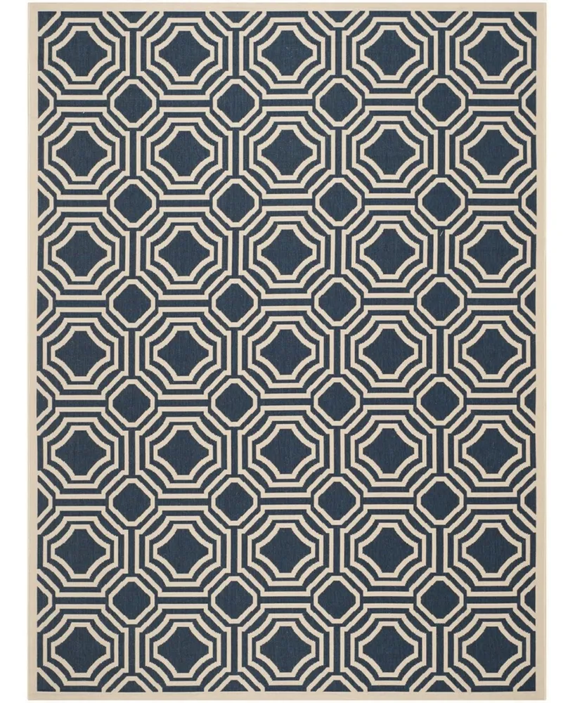 Safavieh Courtyard CY6112 Navy and Beige 9' x 12' Outdoor Area Rug