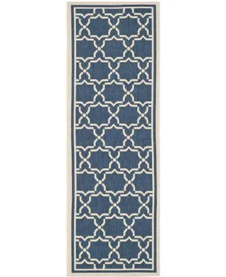 Safavieh Courtyard CY6916 Navy and Beige 2'3" x 10' Sisal Weave Runner Outdoor Area Rug