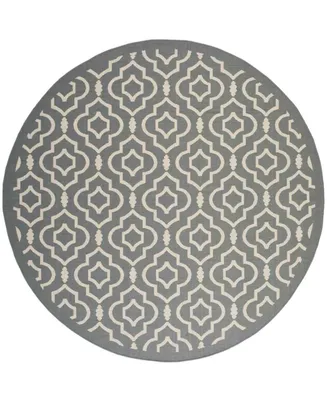 Safavieh Courtyard CY6926 Anthracite and Beige 5'3" x 5'3" Sisal Weave Round Outdoor Area Rug