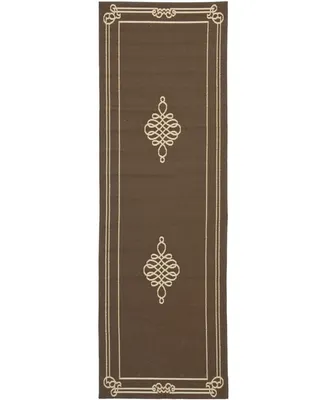 Safavieh Courtyard CY6788 Chocolate and Cream 2'3" x 6'7" Runner Outdoor Area Rug