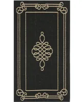 Safavieh Courtyard CY6788 Black and Creme 2'3" x 6'7" Runner Outdoor Area Rug