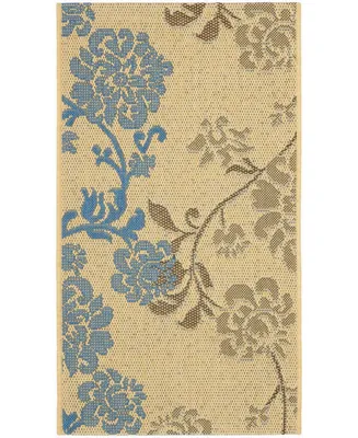 Safavieh Courtyard CY4027 Natural Brown and Blue 2'7" x 5' Outdoor Area Rug