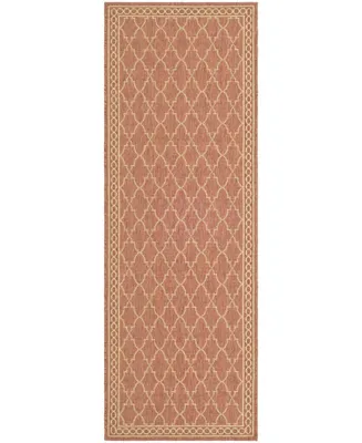 Safavieh Courtyard CY5142 Rust and Sand 2'7" x 8'2" Runner Outdoor Area Rug