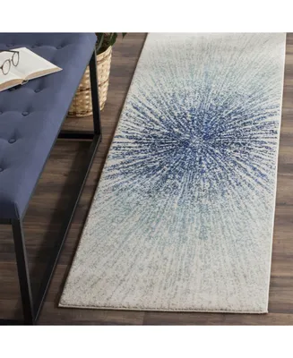 Safavieh Evoke EVK228 Royal and Ivory 2'2" x 9' Runner Area Rug