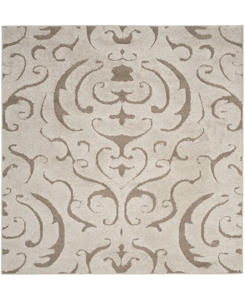 Safavieh Florida Shag SG467 Cream and Beige 6'7" x 6'7" Square Area Rug