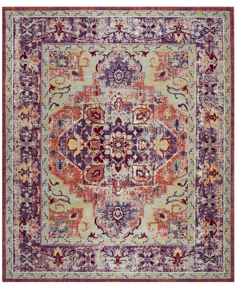 Safavieh Claremont CLR664 Purple and Coral 9' x 12' Area Rug